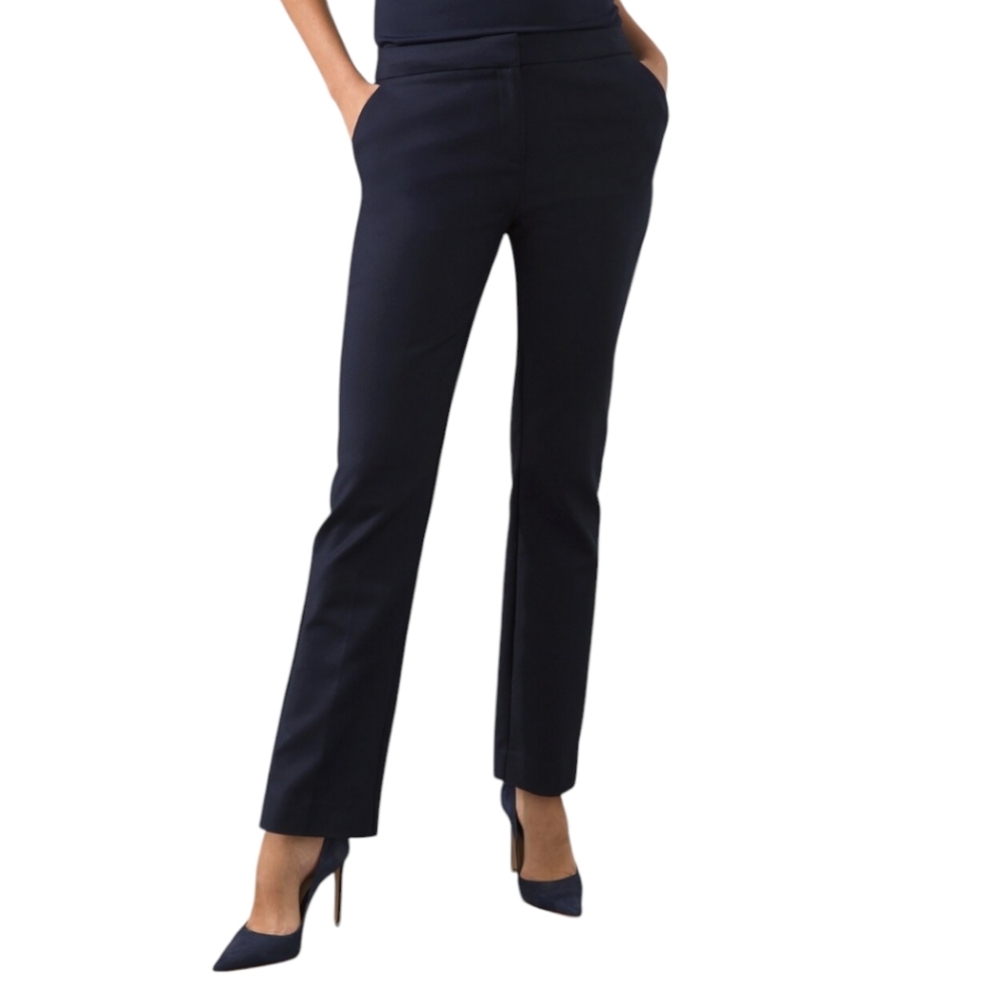 Chicos Double Cloth Tailored Trousers in Classic Black Work / Dress Pants SZ 4 P